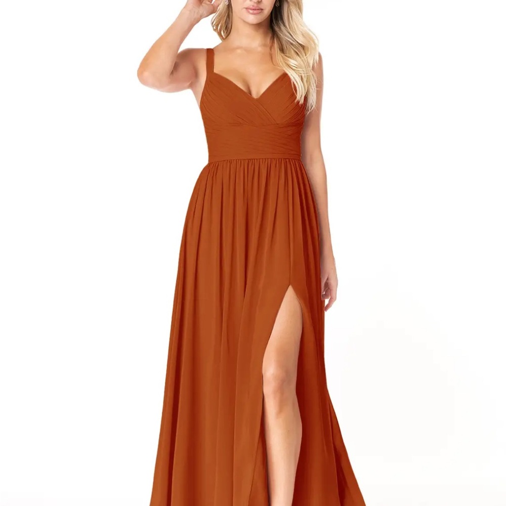 Azazie Chanel
Paprika A-Line Pleated Chiffon Dress - Picture 5 of 5
